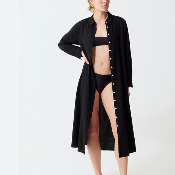 NWT | J.Crew: Long Beach Shirt In Airy Gauze | XS - Picture 1 of 6